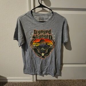 Lynyrd Skynyrd Graphic T-Shirt Gray Rock Band Tee Mens Large